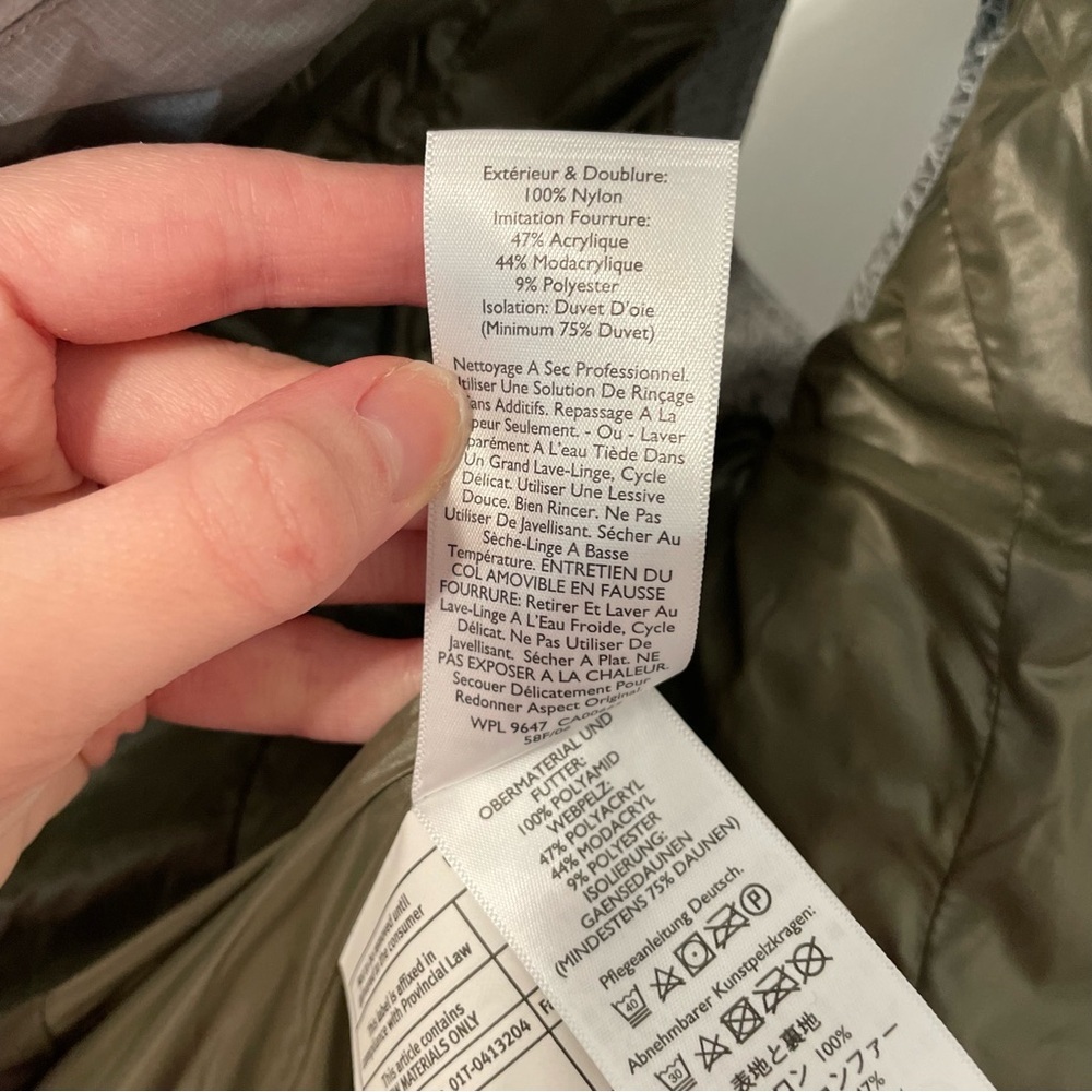 EDDIE BAUER 550 Fill Power GOOSE DOWN Puffer Vest Gray Grey Hooded Winter Small - Picture 11 of 16